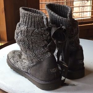 Ugg grey knitted booties